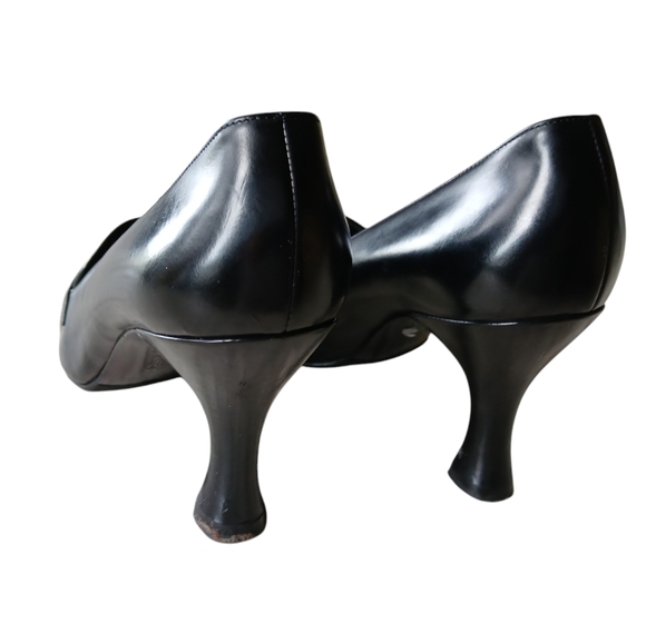 Dolce & Gabanna Fur Top Heel Logo Loafers Womans size 9 / 39 & 1/2 Black - Picture 3 of 12